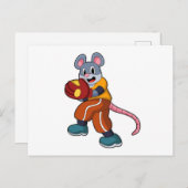 Muis bij honkbal met honkbalhandschoen briefkaart (Voorkant / Achterkant)