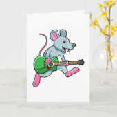 Muis bij Muziek met gitaar Kaart (Gele Bloem)