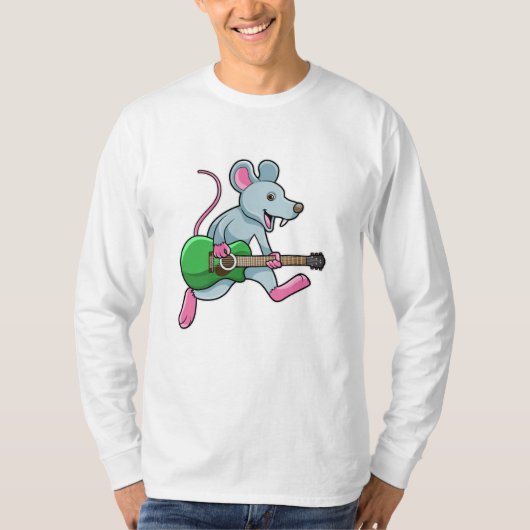 Muis bij Muziek met gitaar T-shirt (Voorkant)