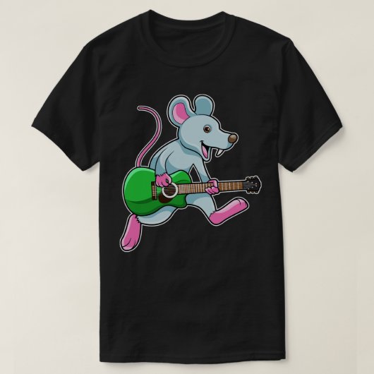 Muis bij Muziek met gitaar T-shirt (Design voorkant)