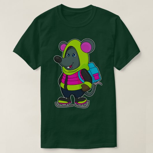 Muis bij schaatsen met Ice schaatsen Rugzak T-shirt (Design voorkant)