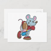 Muis bij voetbal met uitrusting briefkaart (Voorkant / Achterkant)
