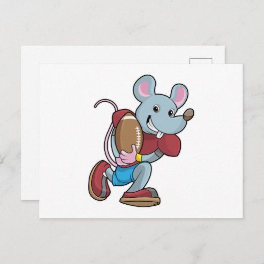 Muis bij voetbal met uitrusting briefkaart (Voorkant / Achterkant)