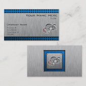 muis; blik van geborsteld metaal visitekaartje (Voorkant / Achterkant)