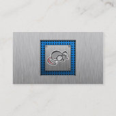 muis; blik van geborsteld metaal visitekaartje (Achterkant)