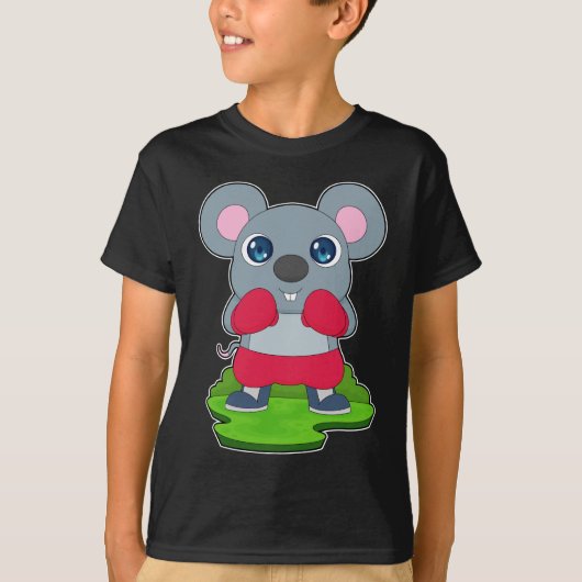 Muis Bokshandschoenen Boksen T-shirt (Voorkant)