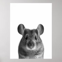 Muis Bosland Modern Portret zwart wit