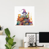 Muis bovenop boeken 3 poster (Thuiskantoor)