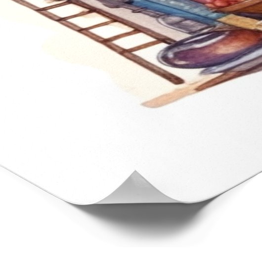 Muis bovenop boeken 4 poster (Hoek)