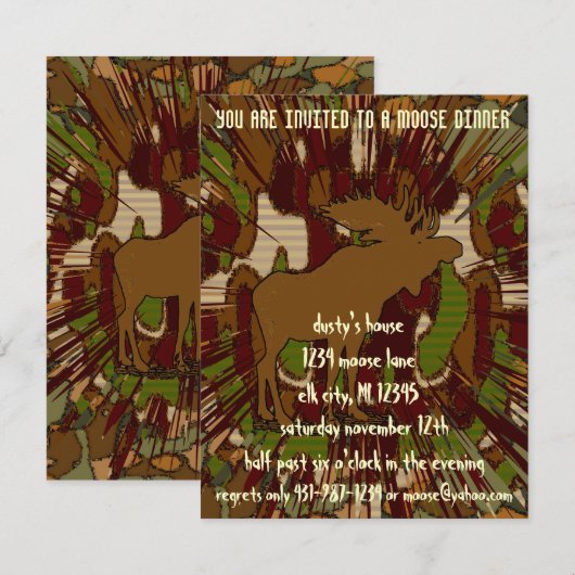Muis Camouflage Invitaties Kaart (Voorkant / Achterkant)