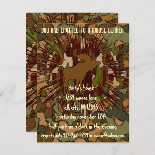 Muis Camouflage Invitaties Kaart (Voorkant / Achterkant)