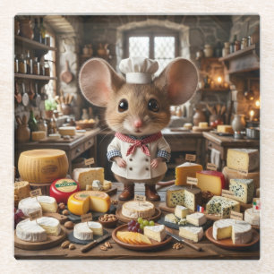 Muis Cheesemaster Glazen Onderzetter