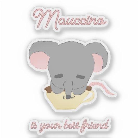 Muis Cocoa Cappuccino  Sticker (Voorkant)