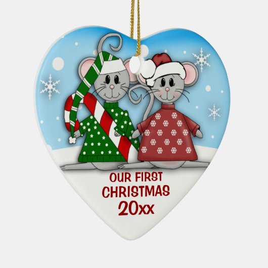 Muis Couple First Kerstmis Ornament (Rechts)