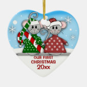 Muis Couple First Kerstmis Ornament (Voorkant)