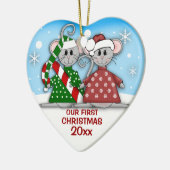 Muis Couple First Kerstmis Ornament (Links)