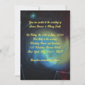 Muis Couple in Love Flying Waffle Space Wedding Kaart (Achterkant)