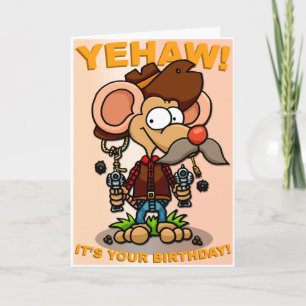 Muis Cowboy Verjaardag Kaart