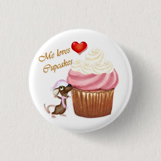 Muis Cupcake Button (Voorkant)