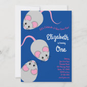 Muis Cute Mice Kinder 1e verjaardag Kaart (Voorkant)