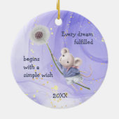 Muis Dandelion elke droom Eenvoudig Inspirerend Keramisch Ornament (Achterkant)