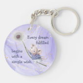 Muis Dandelion elke droom Eenvoudige wens Sleutelh Sleutelhanger (Achterkant)
