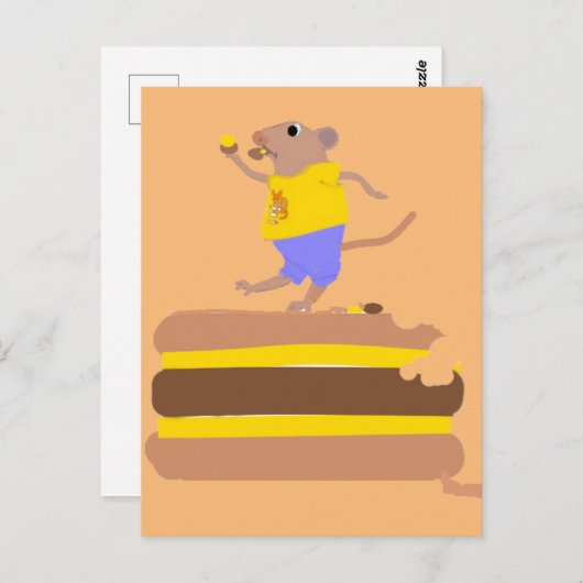 Muis danst op (en eet) burgher briefkaart (Voorkant / Achterkant)