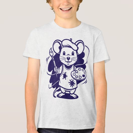 Muis de kunstenaar Tri-Blend shirt (Voorkant)