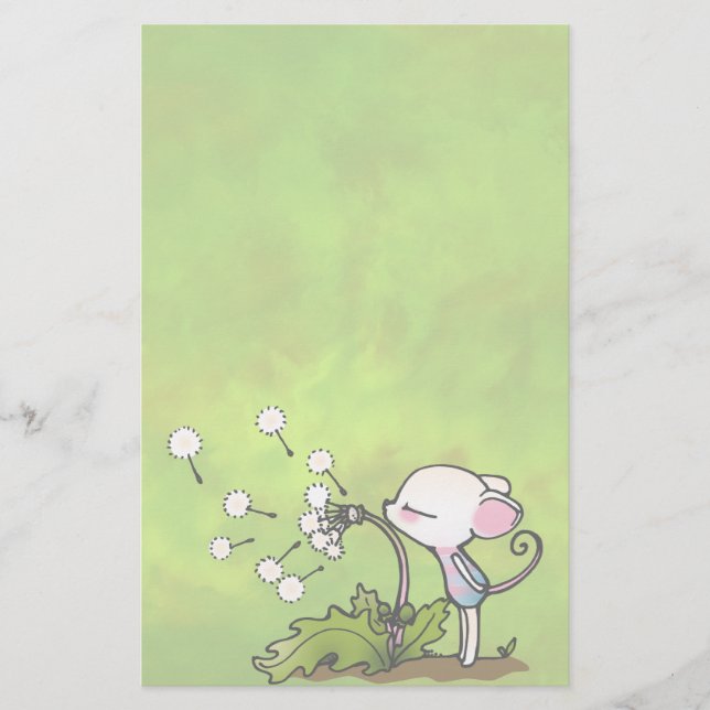 Muis die blaast op Dandelion (Voorkant)