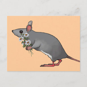 Muis die bloemen, Daisies: Kunst Briefkaart