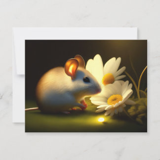 Muis die Daisies ruikt Briefkaart
