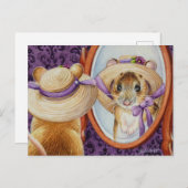 Muis die de Waterverf van de Spiegels van de Lente Briefkaart (Voorkant / Achterkant)