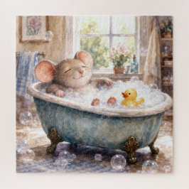 Muis die een bubbelbad neemt legpuzzel