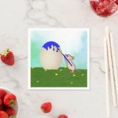 Muis die een paaseipapier doekjes schildert servetten (Insitu)