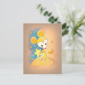 Muis die houder is van een ster briefkaart (Staand voorkant)