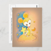 Muis die houder is van een ster briefkaart (Voorkant / Achterkant)