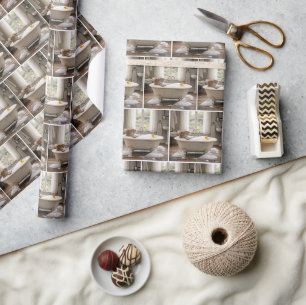 Muis die in een bubbelbad weekt cadeaupapier