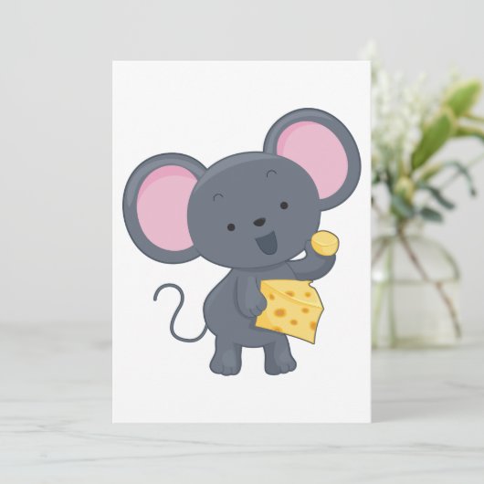 Muis die kaas eet kaart (Staand voorkant)