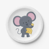 Muis die kaas eet papieren bordje (Voorkant)