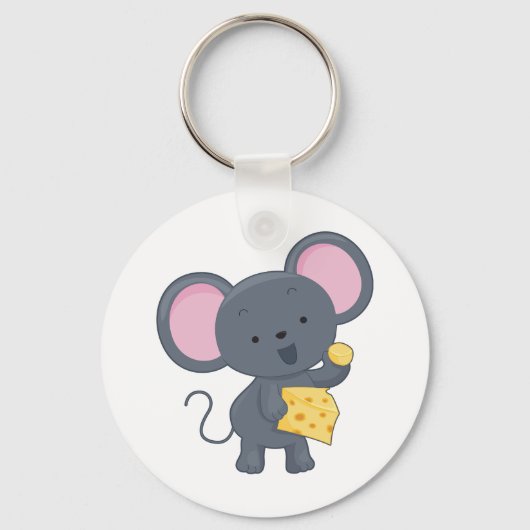 Muis die kaas eet sleutelhanger (Achterkant)