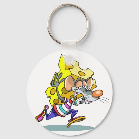 Muis die kaas Sleutelhanger vervoert (Voorkant)