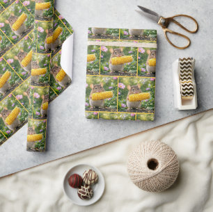 Muis die maïs eet aan de kolf cadeaupapier