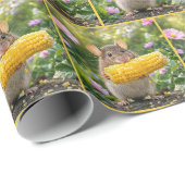 Muis die maïs eet aan de kolf cadeaupapier (Rol Hoek)