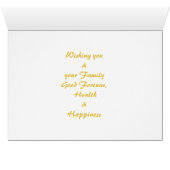 Muis die Pea Pods Chinese Rat Year Zodiac Card eet (Binenzijde Horizontaal (Onderkant))