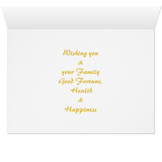 Muis die Pea Pods Chinese Rat Year Zodiac Card eet (Binenzijde Horizontaal (Onderkant))