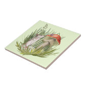 Muis die praat met slakkenWaterverf kunst Tegeltje (Zijkant)