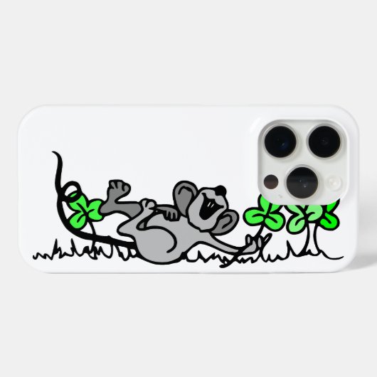 Muis die speelt in shamrocks Case-Mate iPhone case (Achterkant (horizontaal))