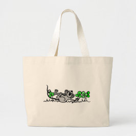 Muis die speelt in shamrocks grote tote bag