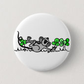 Muis die speelt in shamrocks ronde button 5,7 cm (Voorkant)