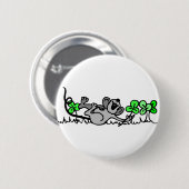 Muis die speelt in shamrocks ronde button 5,7 cm (Voorkant /achterkant)